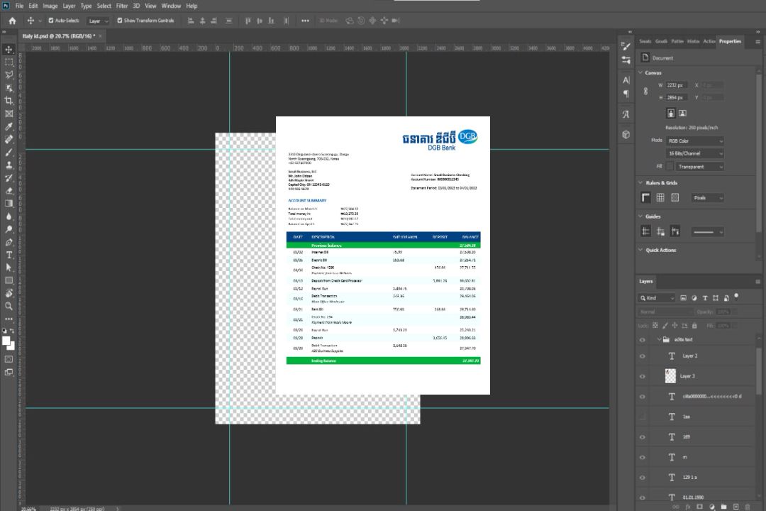 Modèle Word et PDF de relevé bancaire professionnel du groupe financier DGB template Modèle Word et PDF de relevé bancaire professionnel du groupe financier DGB template